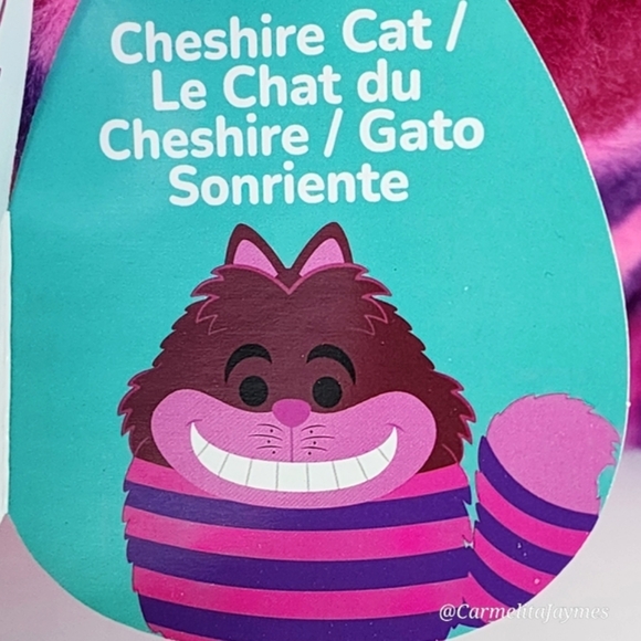 CHESIRE CAT 😻8" Pink Cat w Mishevious Smile FuzzAMallow Disney Squishmallow NWT - Picture 4 of 9